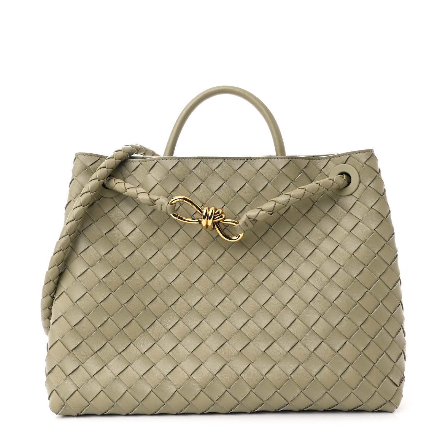 Bottega Veneta Nappa Intrecciato Medium Andiamo Shoulder Bag Travertine 1 of 10