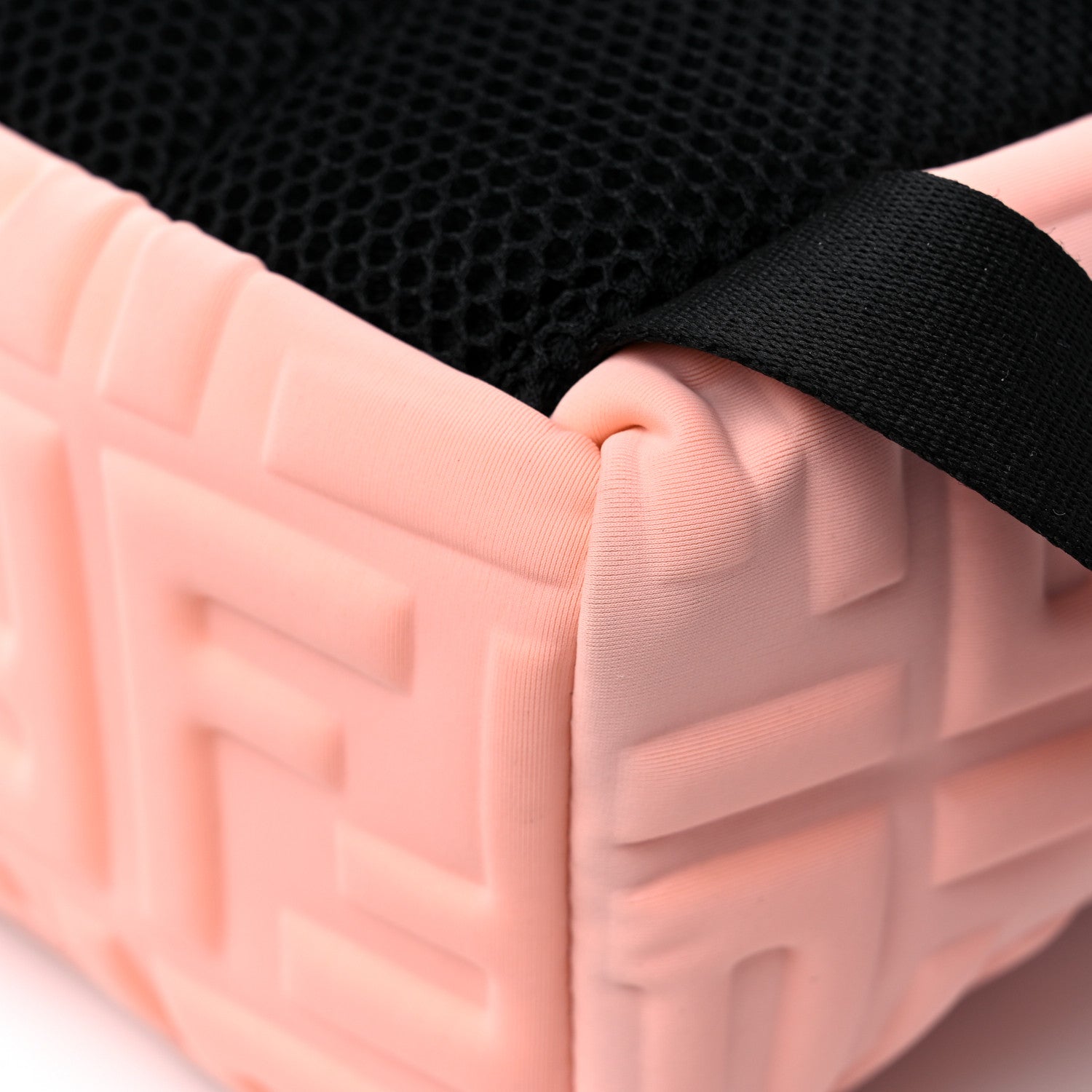 Fendi Econyl Nylon Lycra Vitello Seta FF Embossed Kids Backpack Pink 11 of 13