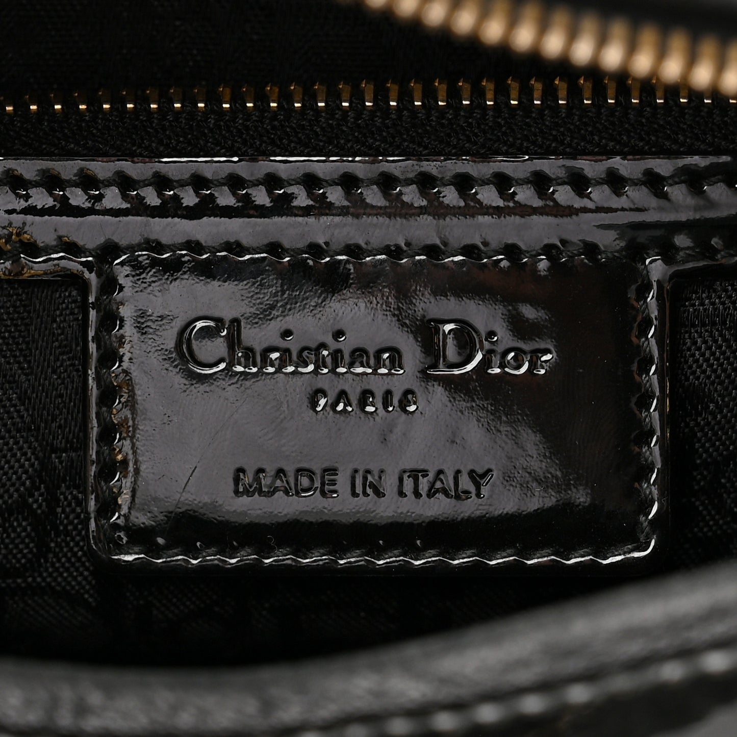 Patent Cannage Large Lady Dior Black