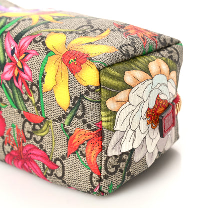 Gucci Soft GG Supreme Monogram Flora Calfskin Small Ophidia Cosmetic Case Beige Ebony Multicolor Rosso 9 of 9