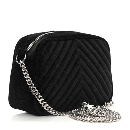 Stella McCartney Glitter Velvet Star Patch Shoulder Bag Black 3 of 8