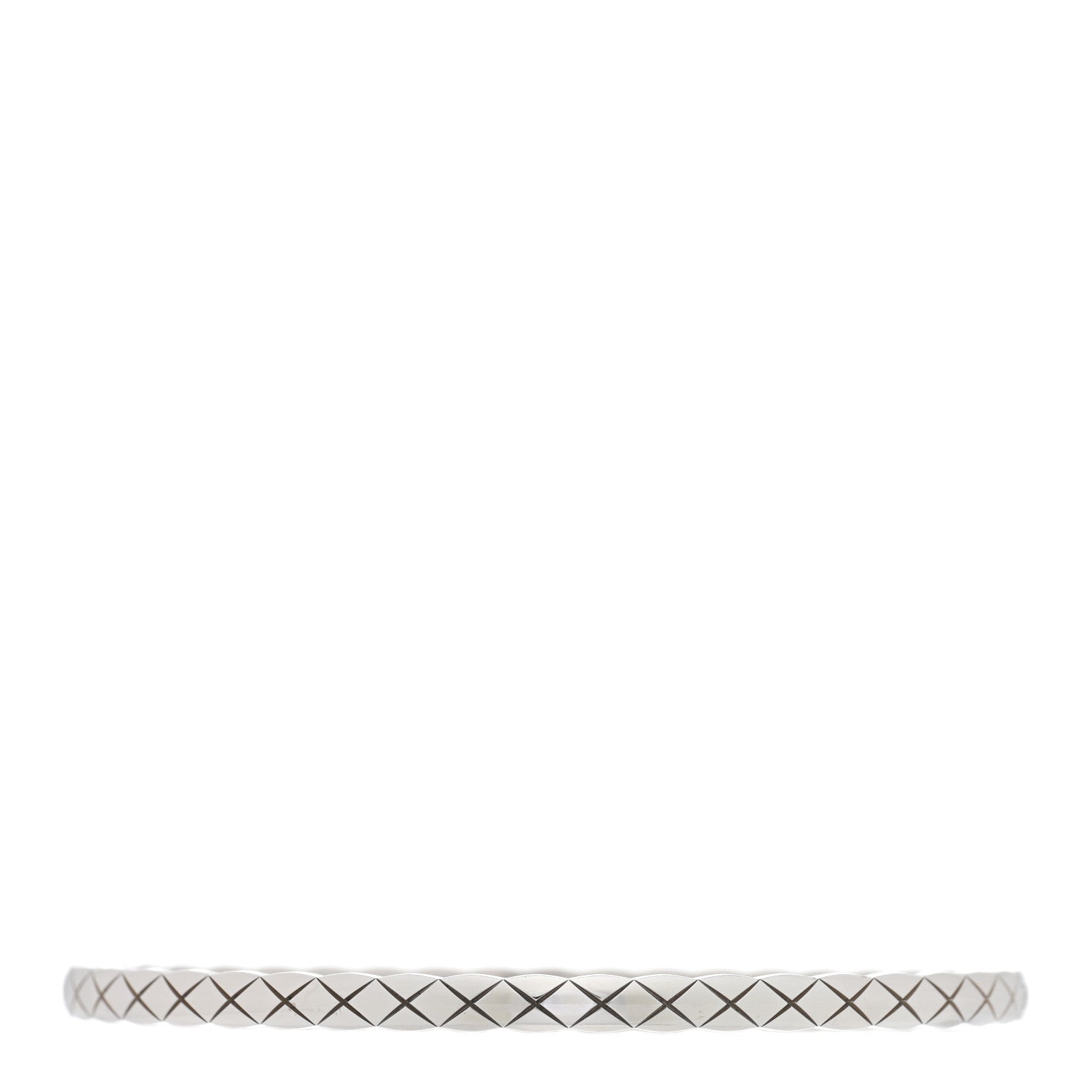 Chanel 18K White Gold Mini Coco Crush Bangle Bracelet L 2 of 3