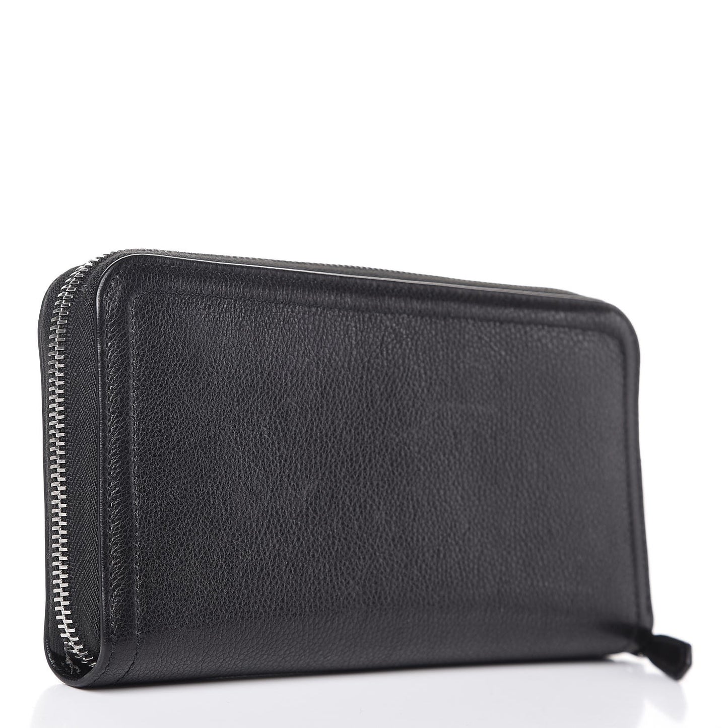 Glace Calf Etiquette Zip Around Wallet Black