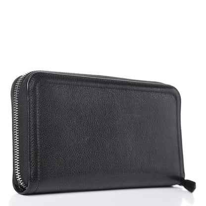 Prada Glace Calf Etiquette Zip Around Wallet Black 3 of 7
