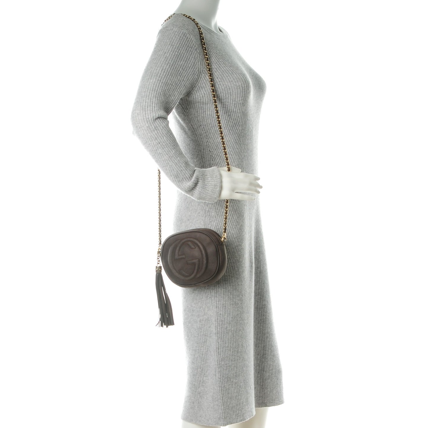 Vitello Range Mini Soho Chain Bag Grey Field