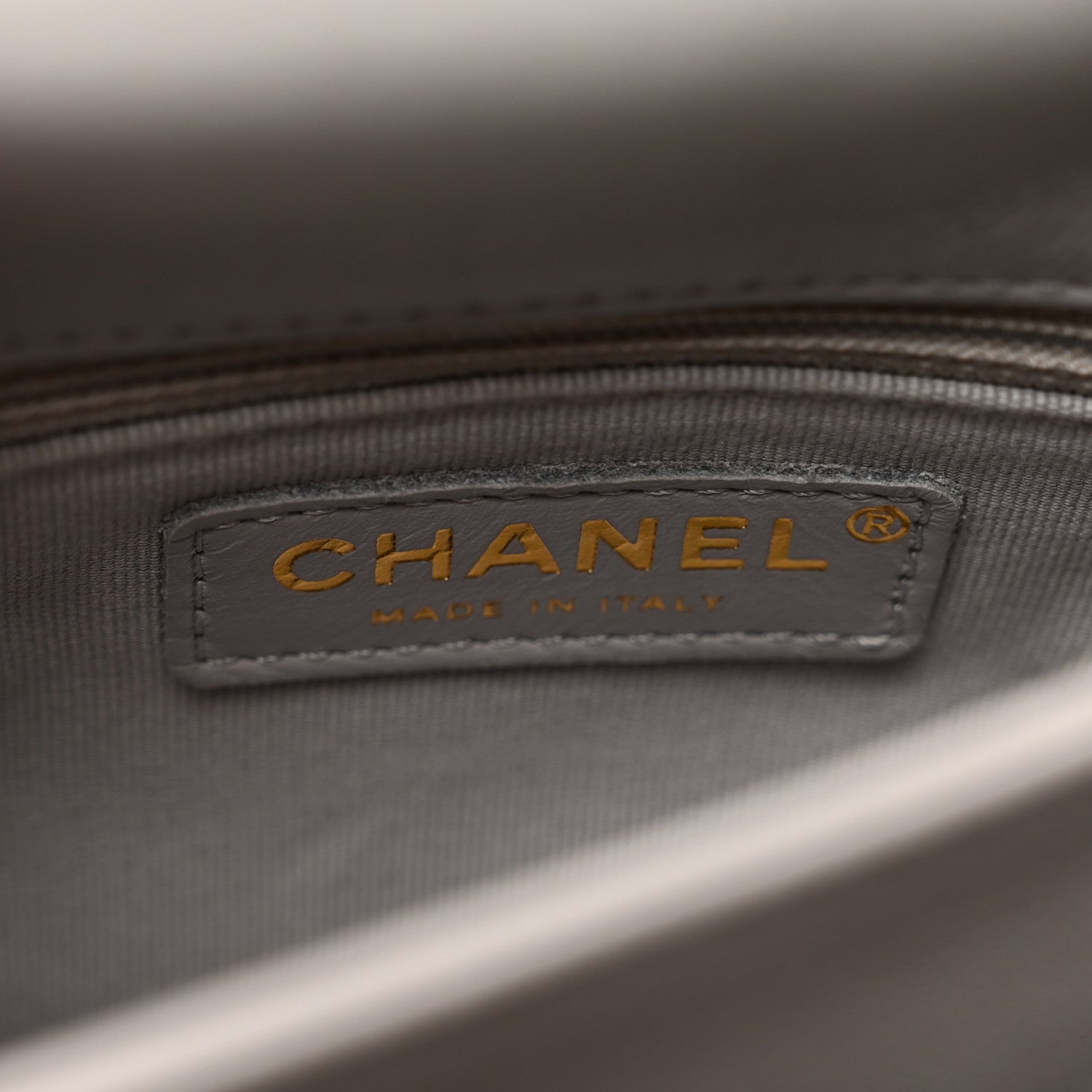 Chanel Lambskin Quilted Chain Top Handle Flap Light Grey 7 of 10