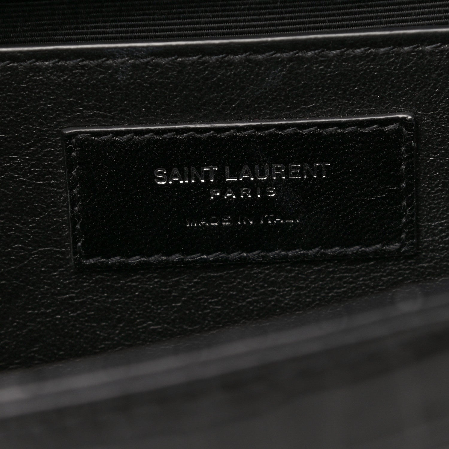 Saint Laurent Calfskin Crocodile Embossed Medium Classic Monogram Kate Tassel Satchel Black 7 of 9