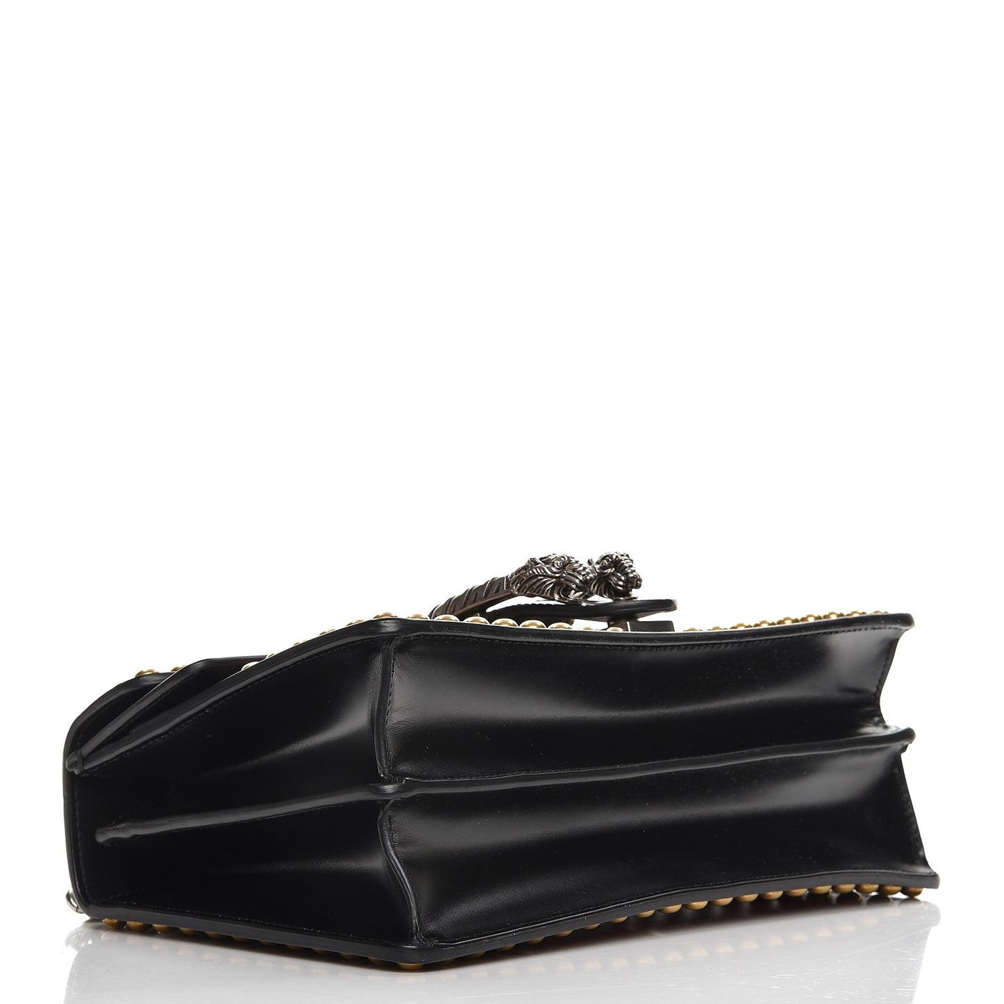 Calfskin Floral Embroidered Studded Small Dionysus Shoulder Bag Black