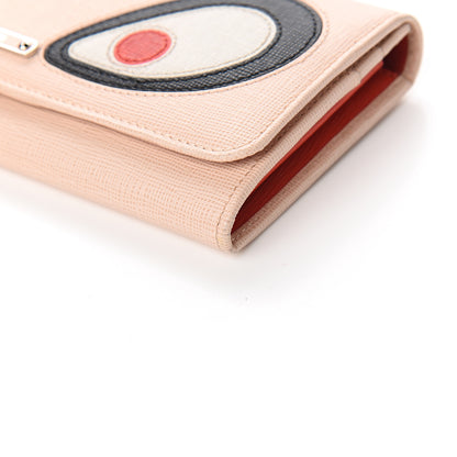 Fendi Vitello Elite Monster Continental Wallet Rosa Plaster 8 of 10