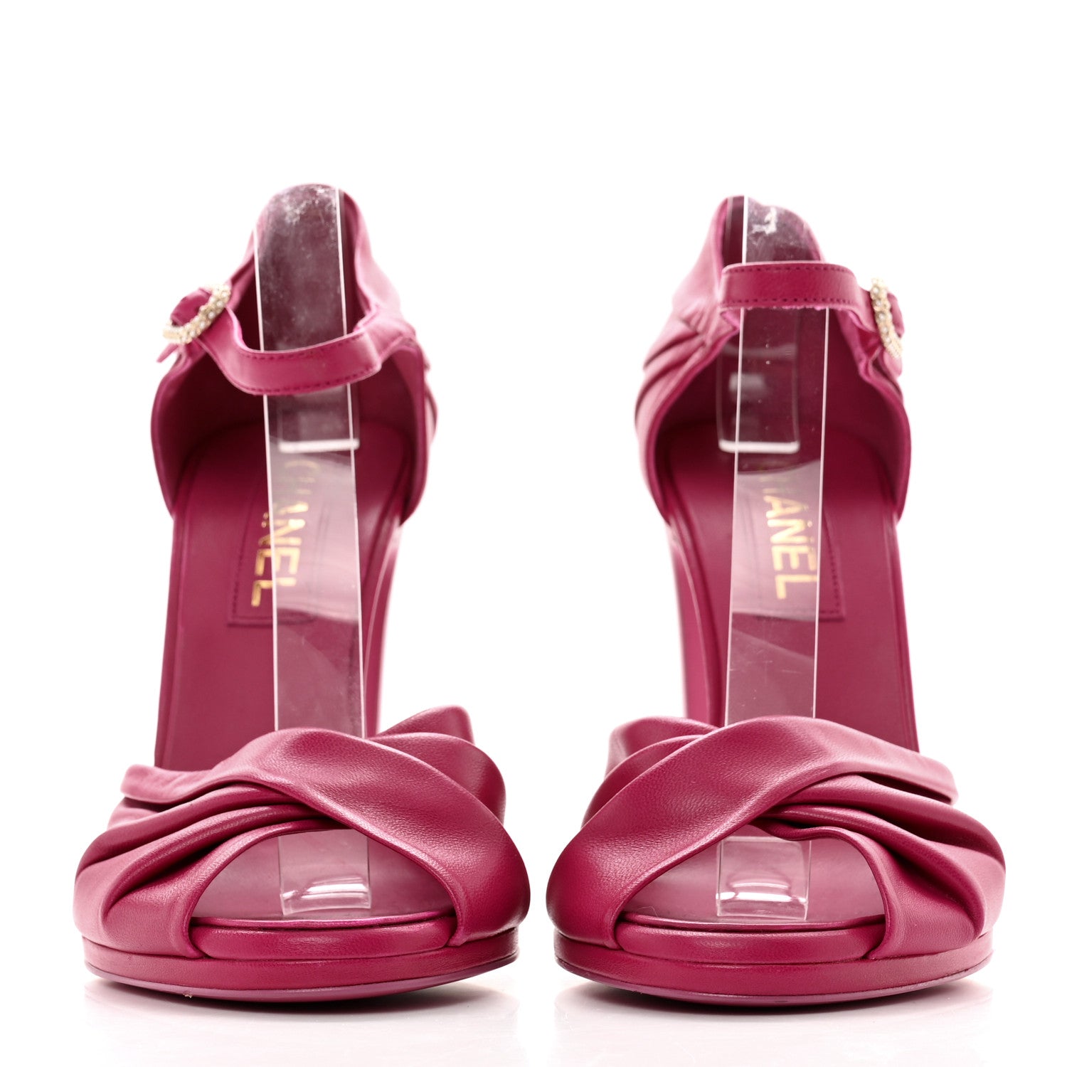 Chanel Lambskin Pearl CC Sandals 40 Pink 2 of 9