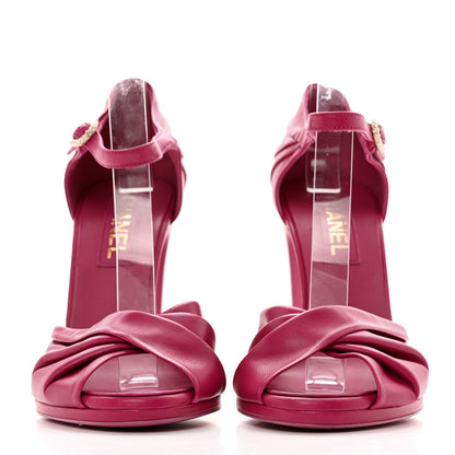 Chanel Lambskin Pearl CC Sandals 40 Pink 2 of 9
