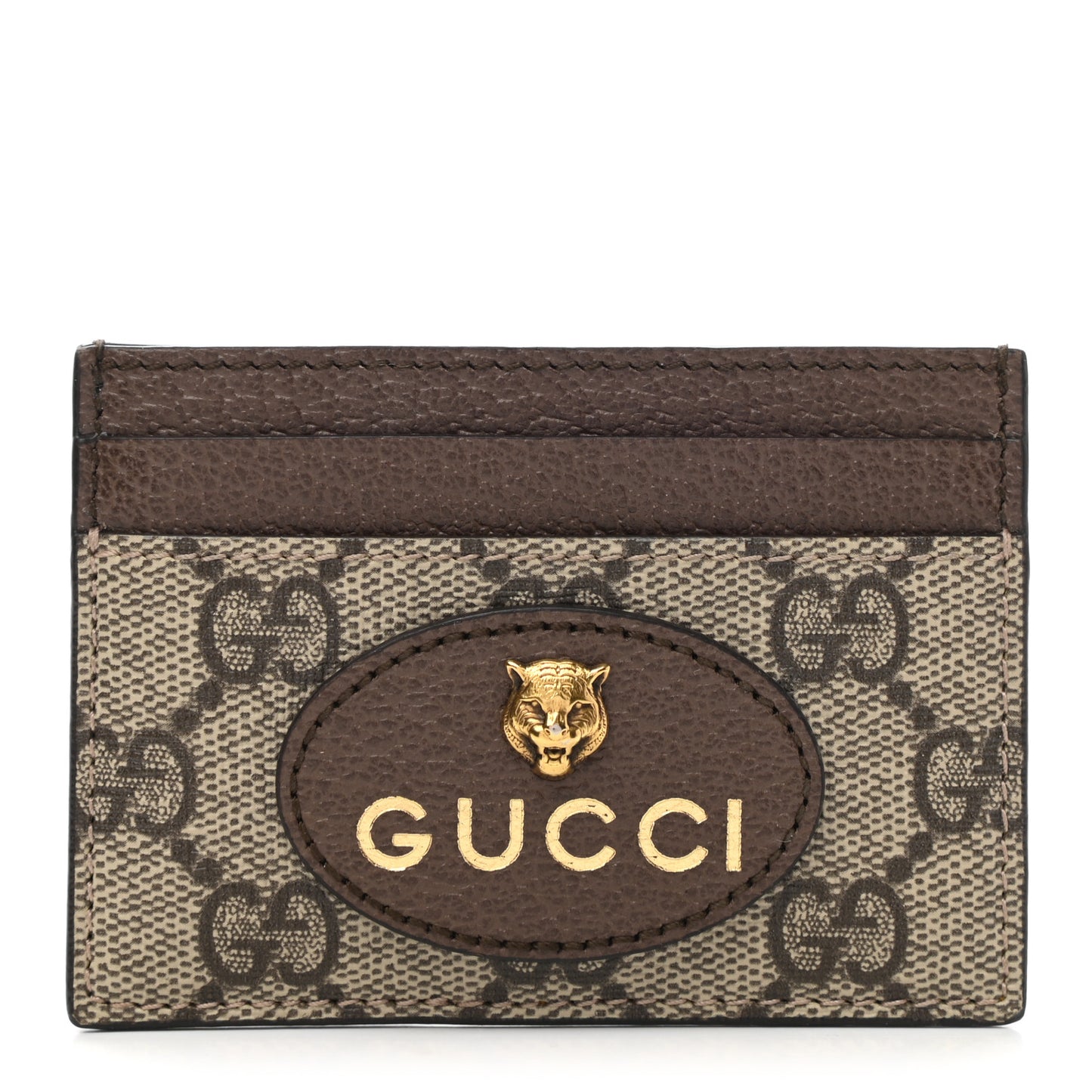 GG Supreme Monogram Neo Vintage Card Holder Beige Crop New Acero