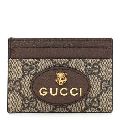 Gucci GG Supreme Monogram Neo Vintage Card Holder Beige Crop New Acero 1 of 5