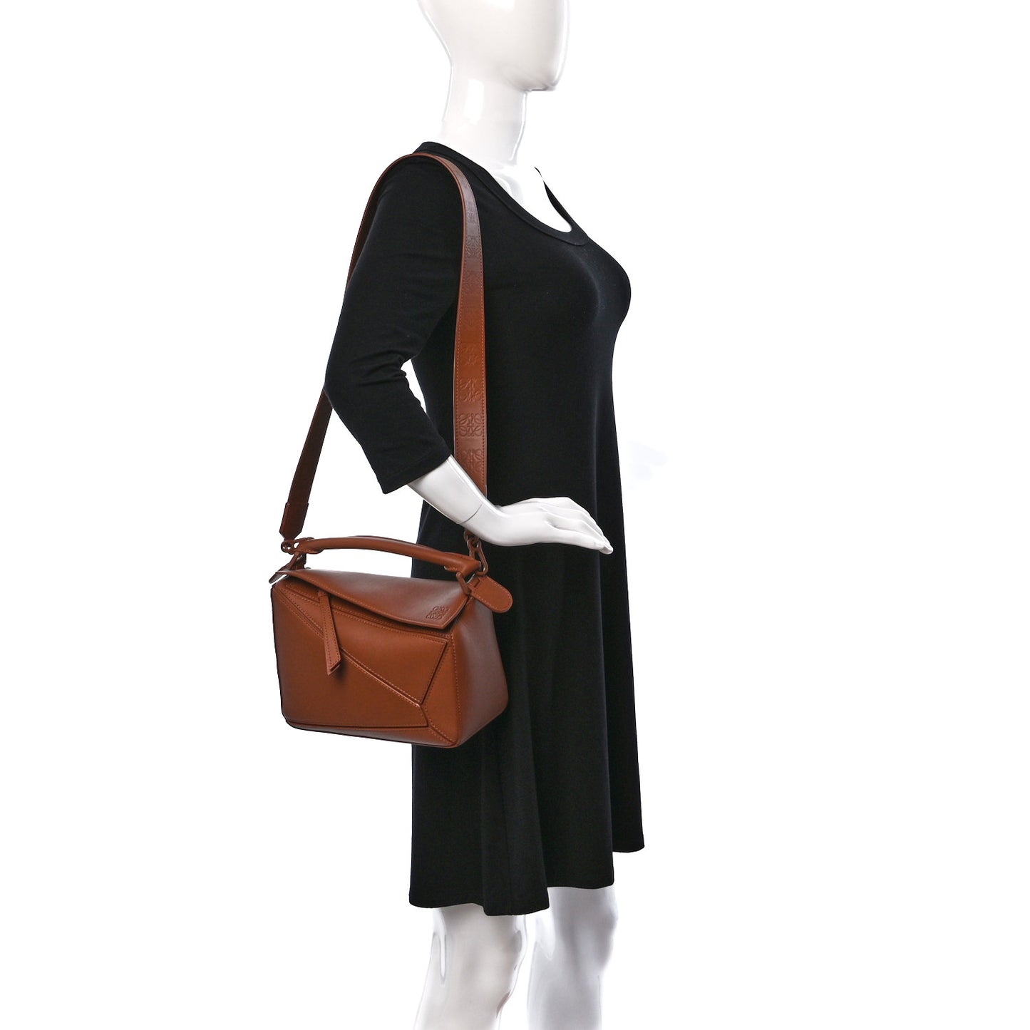 Satin Calfskin Small Puzzle Bag Pecan