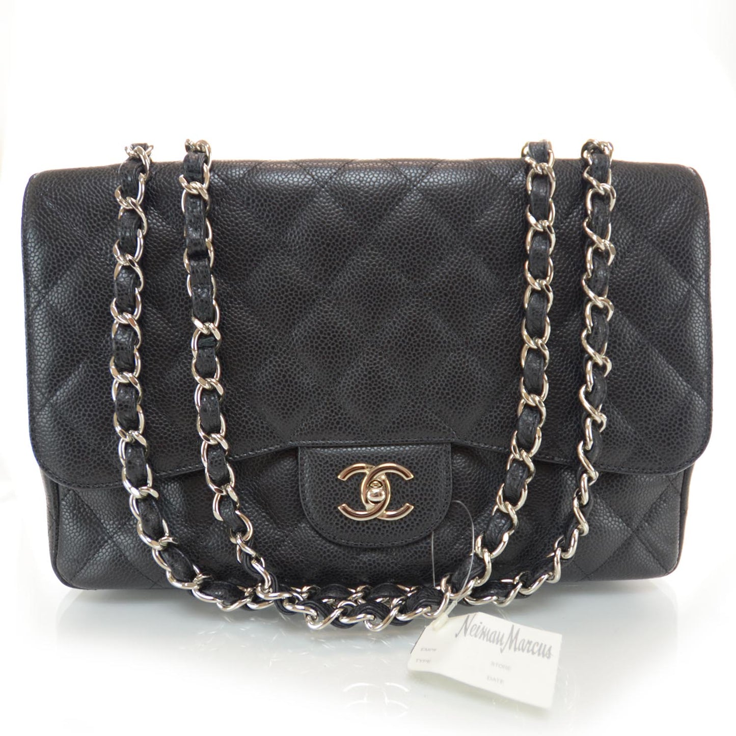 Caviar Jumbo Single Flap Black