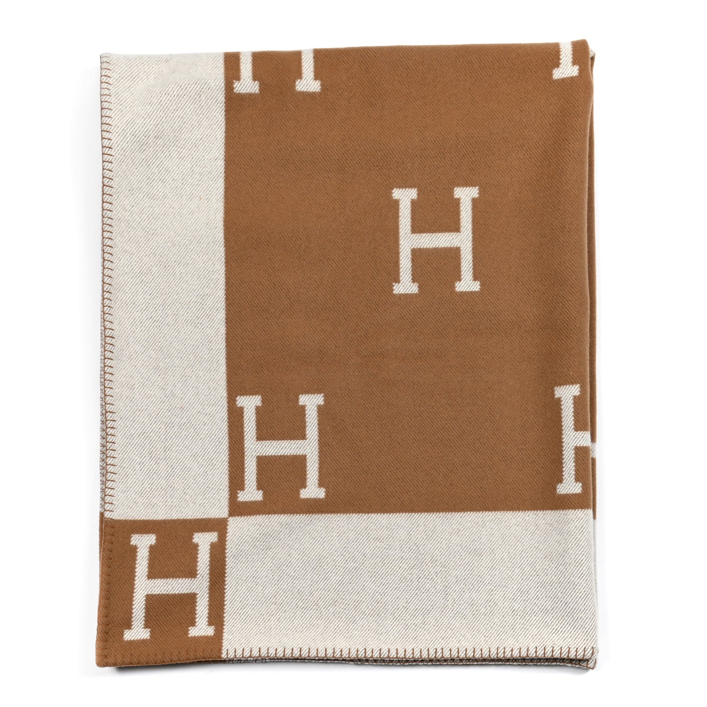 Wool Cashmere New Classic Avalon Blanket Ecru Camel