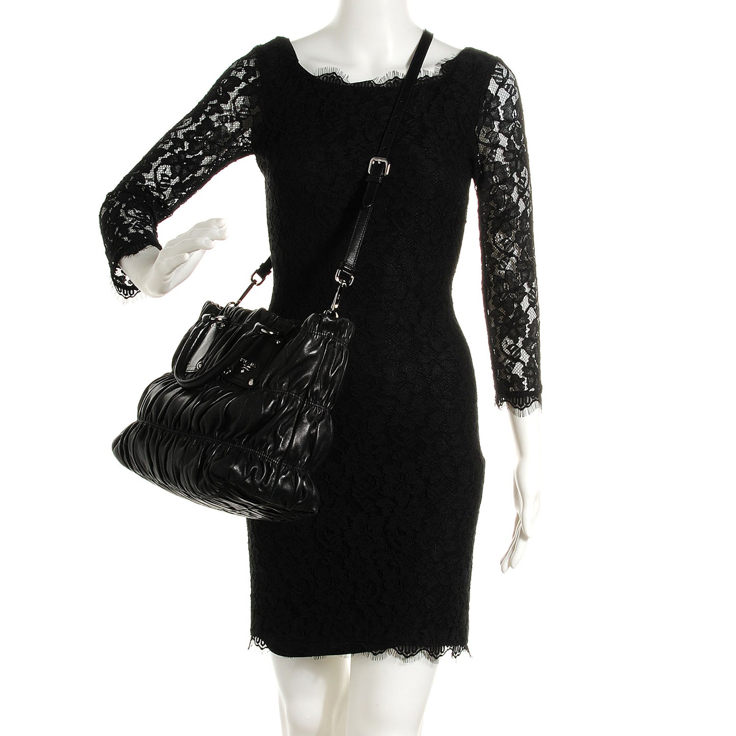 Nappa Gaufre Tote Nero Black