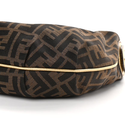 Fendi Zucca Laminated Vachetta Small Chef Chian Hobo Tobacco Bronzo 8 of 8