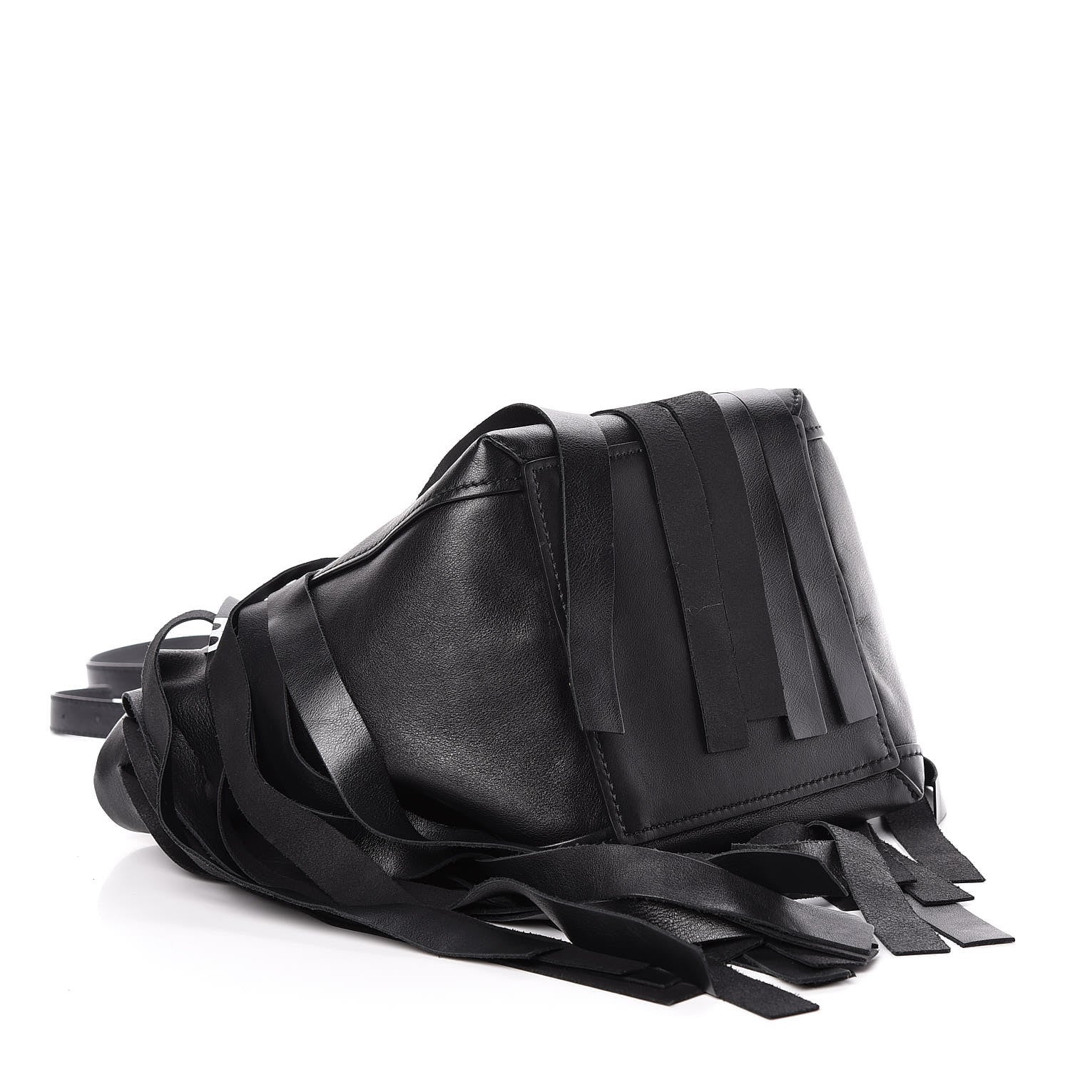 Balenciaga Calfskin XS Fringe Laundry Cabas Black 4 of 10