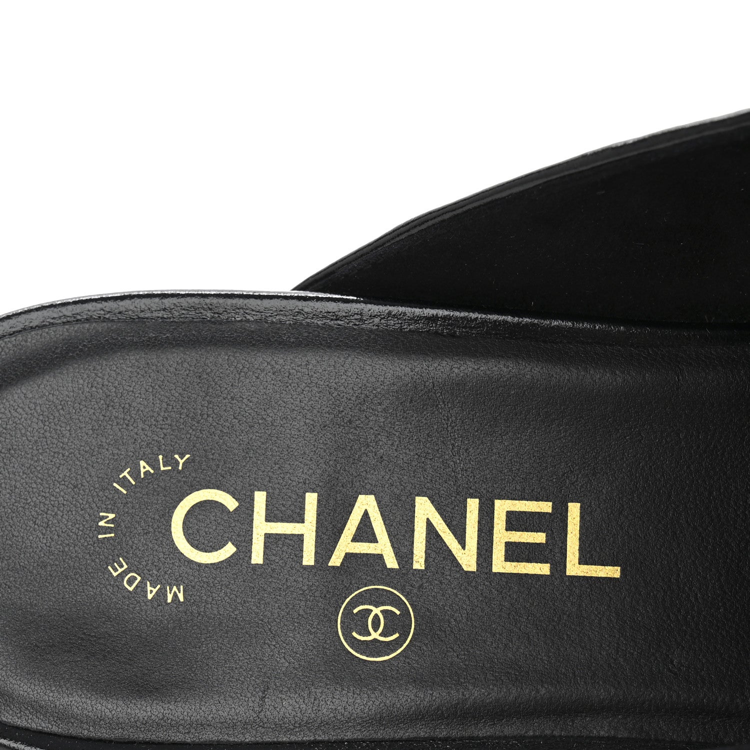 Chanel Shiny Calfskin Crystal CC Mules 39 Black 8 of 9