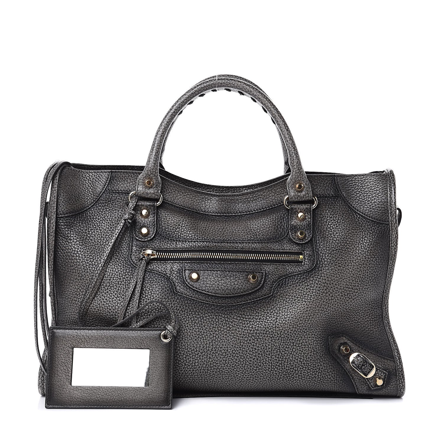 Grained Calfskin Classic Gold Hardware City Ombre Grey Gradient