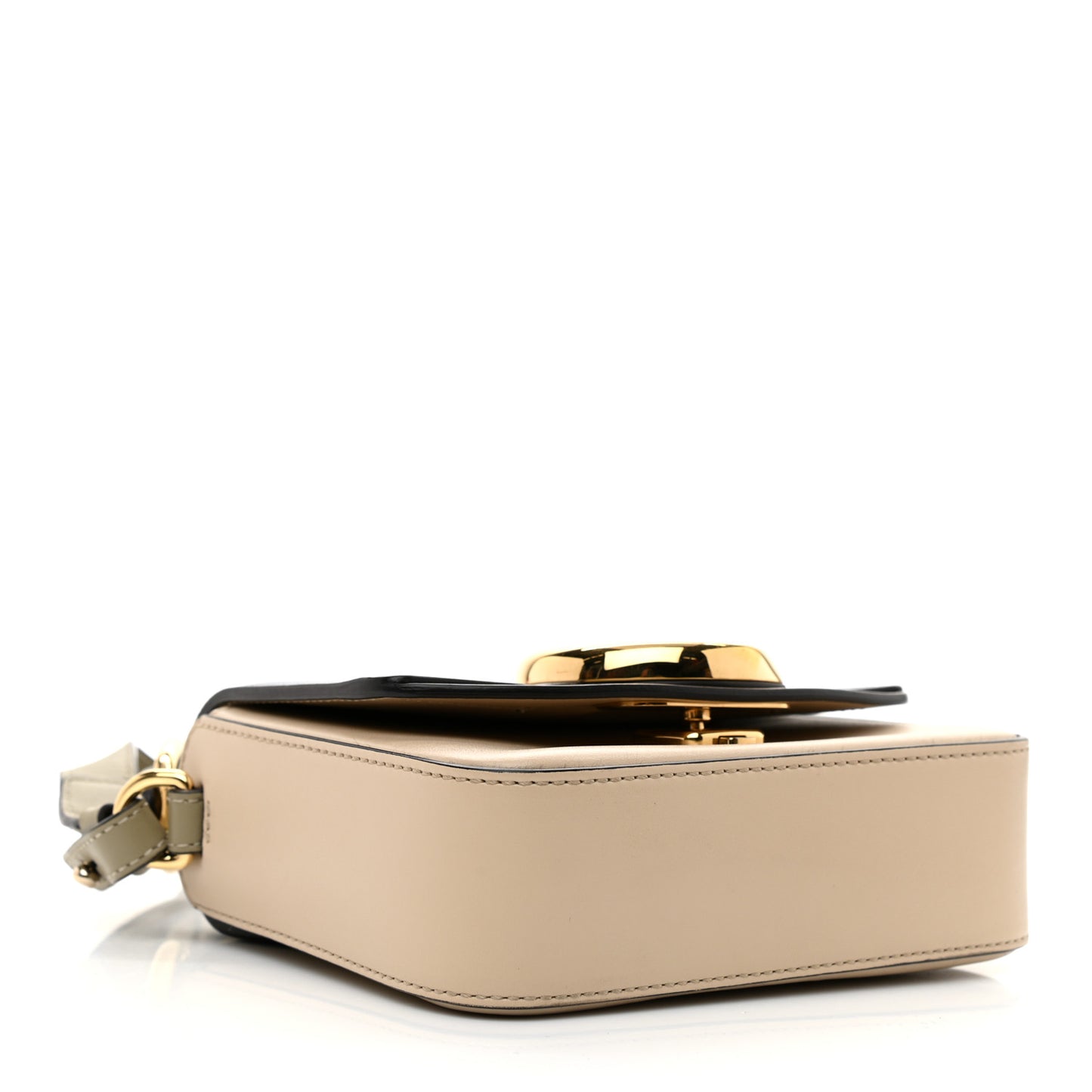 Shiny Calfskin Mini C Double Carry Blue Beige