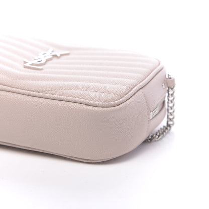 Saint Laurent Grain De Poudre Matelasse Monogram Mini Lou Camera Bag Marble Pink 10 of 11