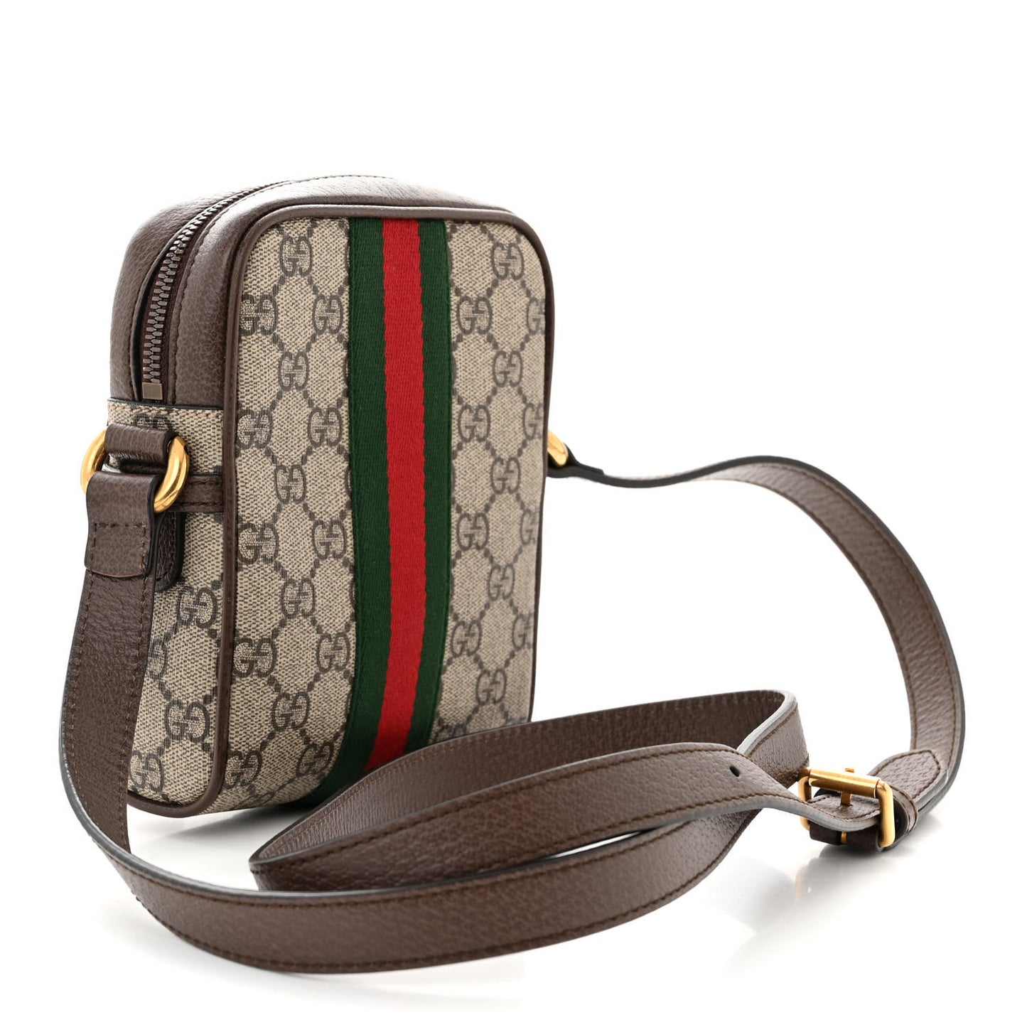 GG Supreme Monogram Web Mini Ophidia Messenger Brown