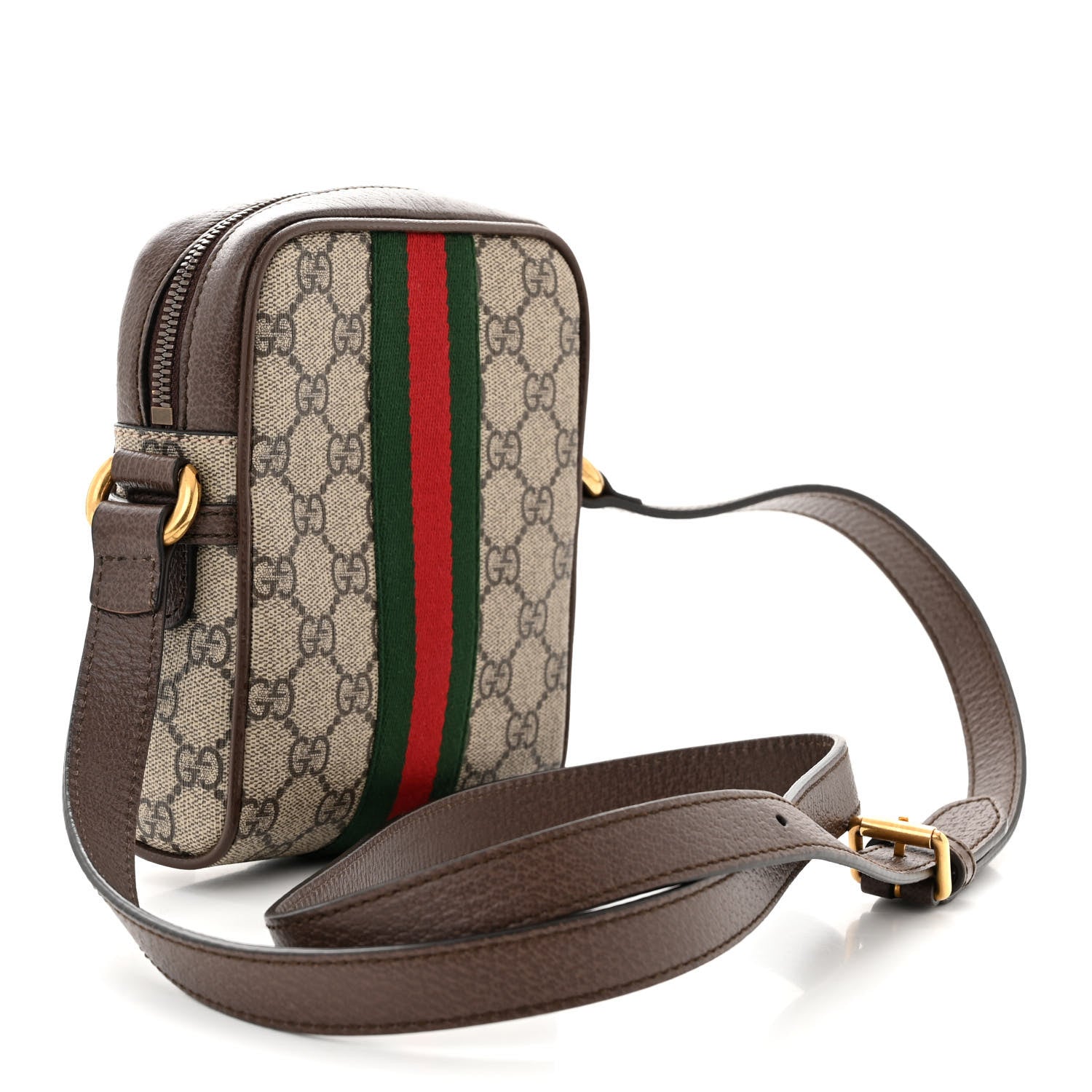 Gucci GG Supreme Monogram Web Mini Ophidia Messenger Brown 3 of 12