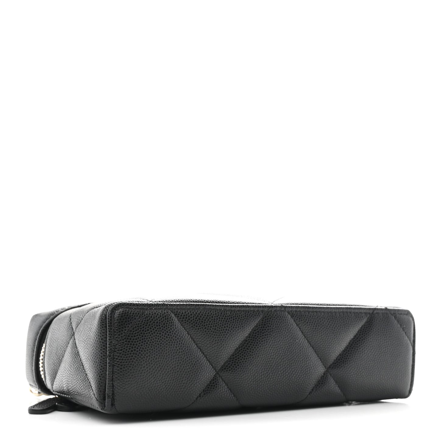 Caviar Quilted Top Handle Slim Vanity With Chain Black