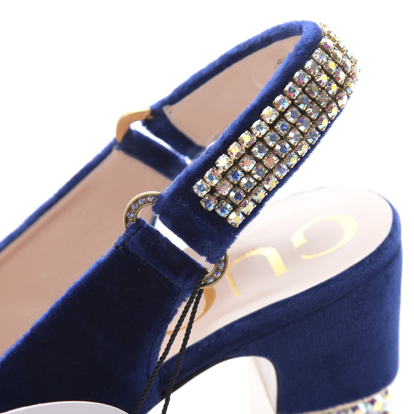 Velvet Crystal Square G Madelyn Slingbacks 40 Cobalt Blue