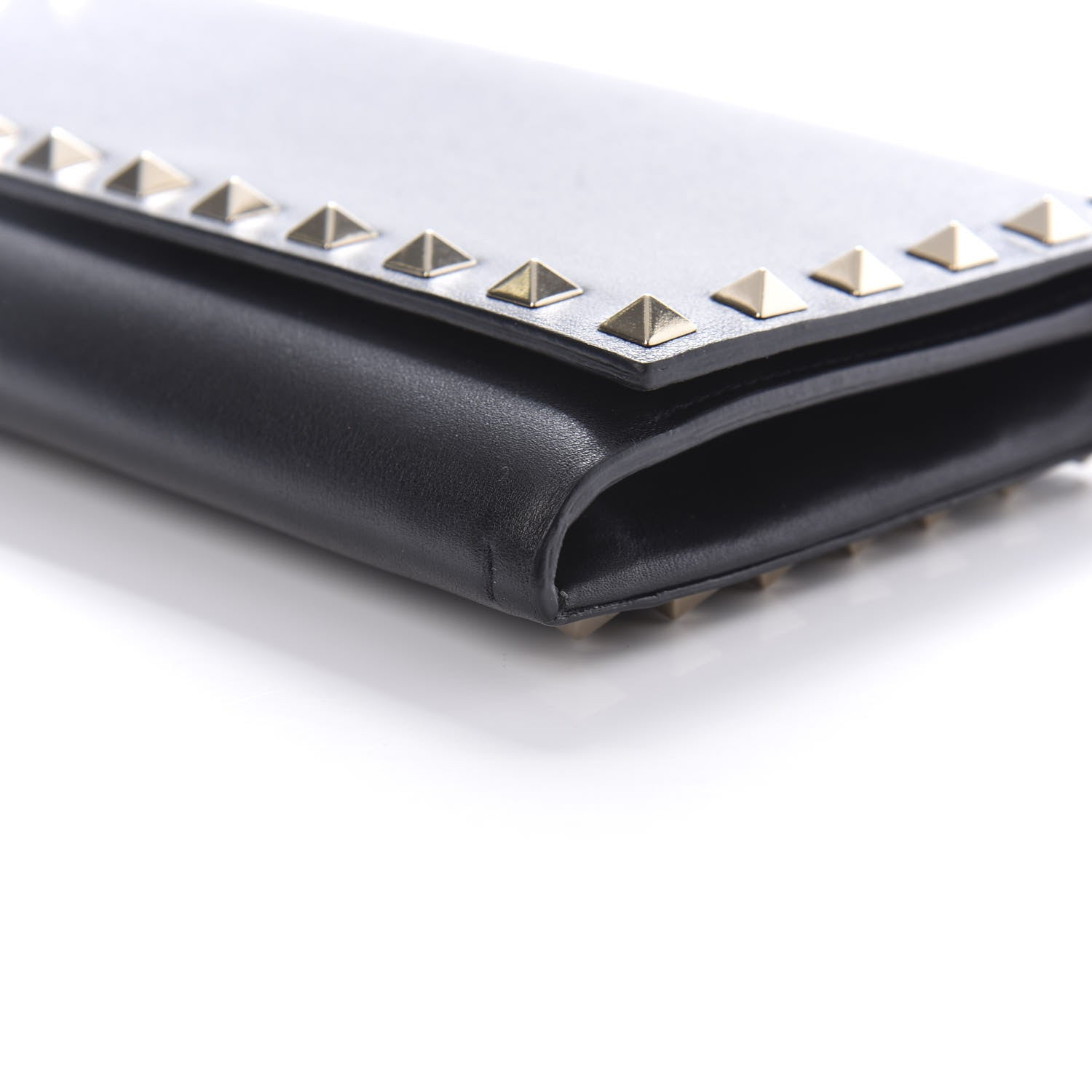 Valentino Garavani Vitello Small Rockstud Flap Wallet on Chain Black 10 of 11