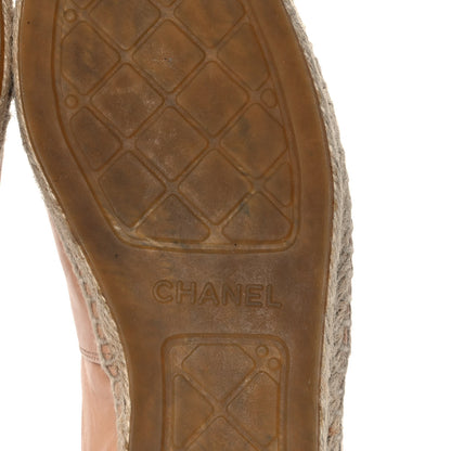 Chanel Lambskin CC Espadrilles 39 Nude 6 of 9