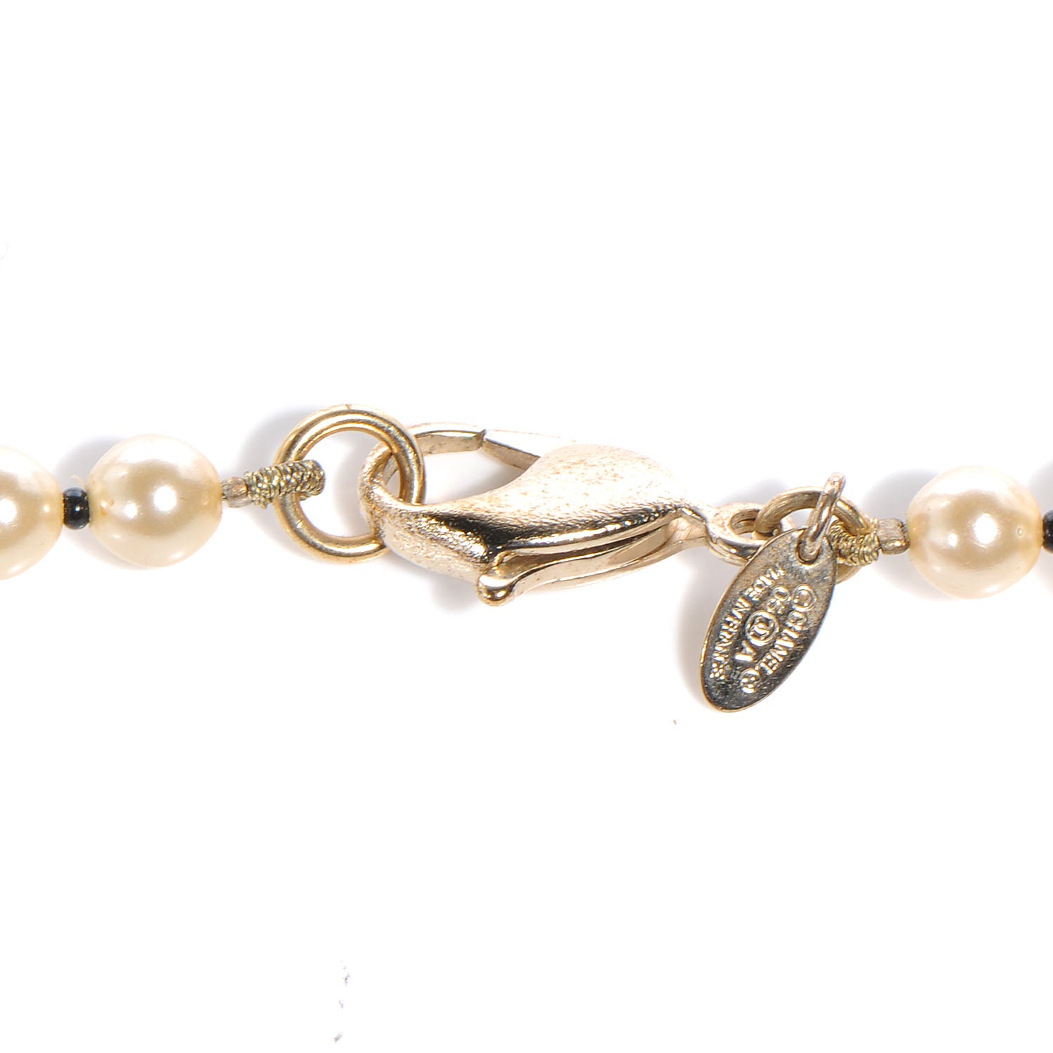 Chanel Pearl CC Coco Choker Necklace Ivory Black Gold 5 of 5