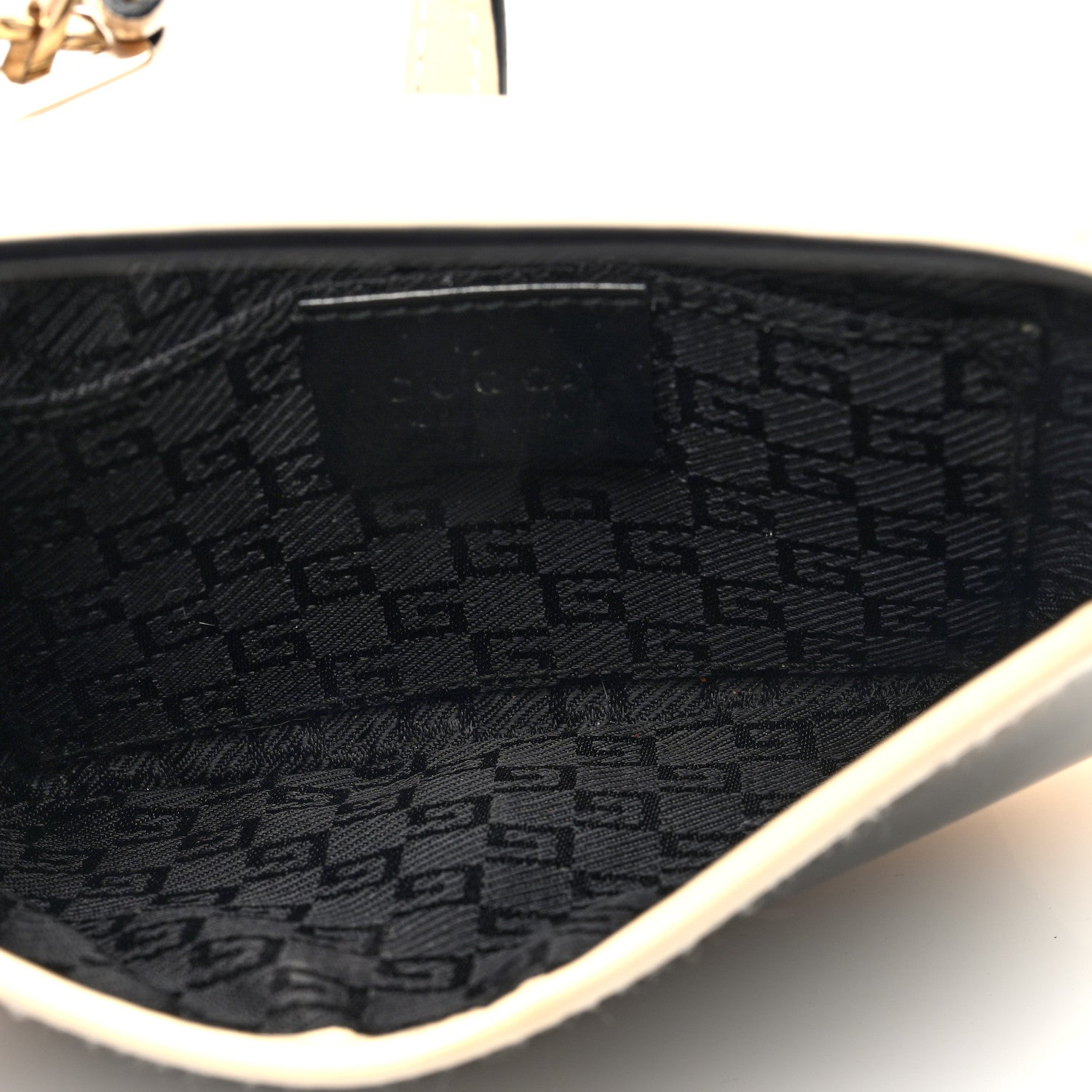 Gucci Patent Micro Jackie O Hobo Black White 5 of 10