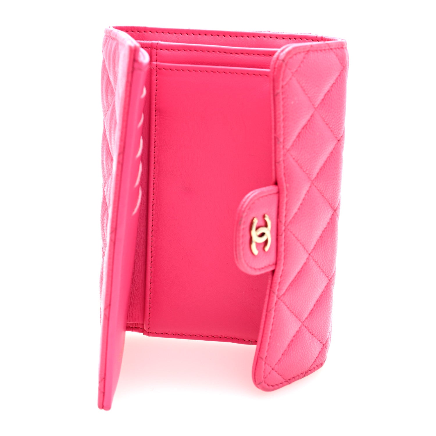 Chanel Caviar Quilted Medium Flap Wallet Dark Pink 5 of 7