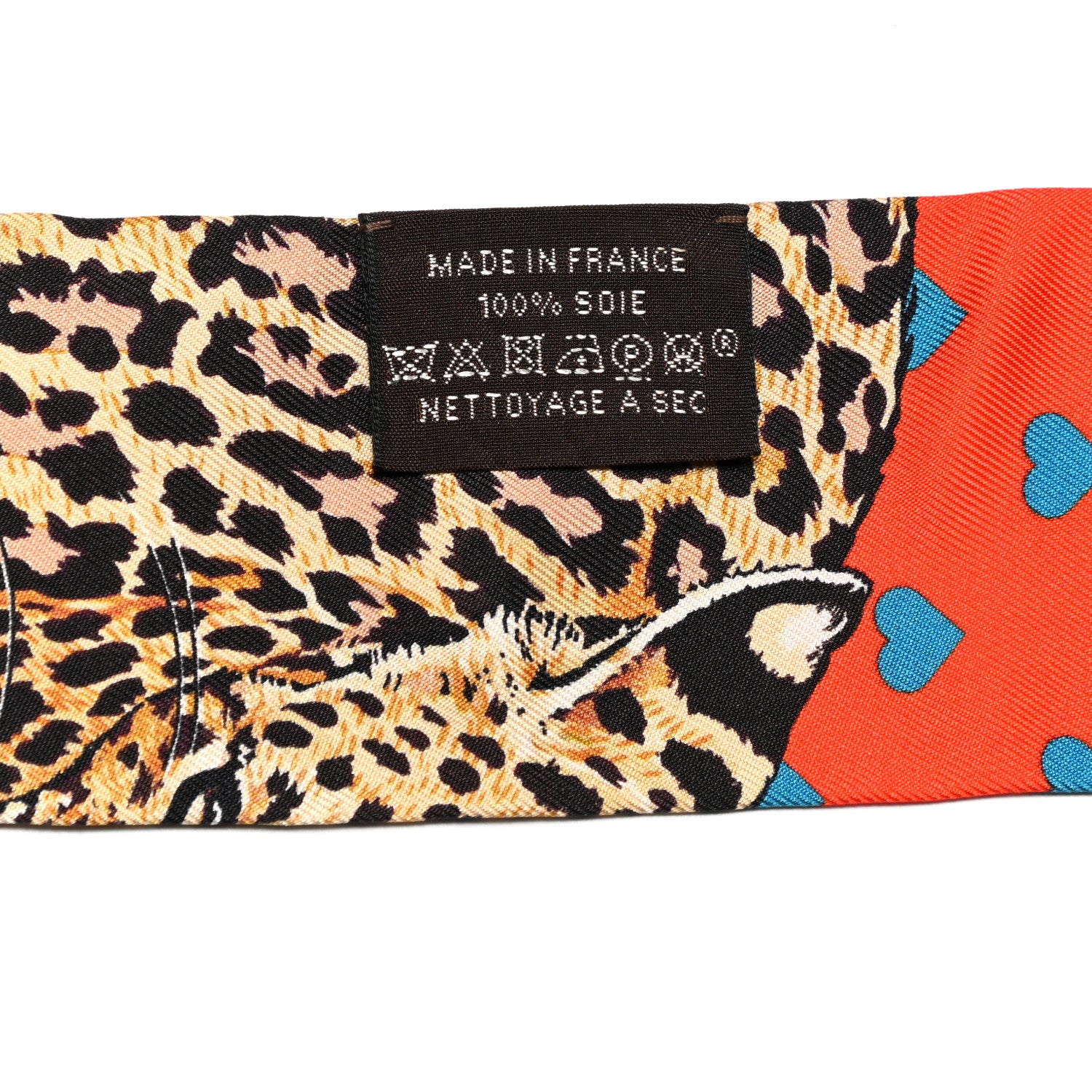 Hermes Silk Jungle Love Love Twilly Orange Bleu Brun 5 of 5