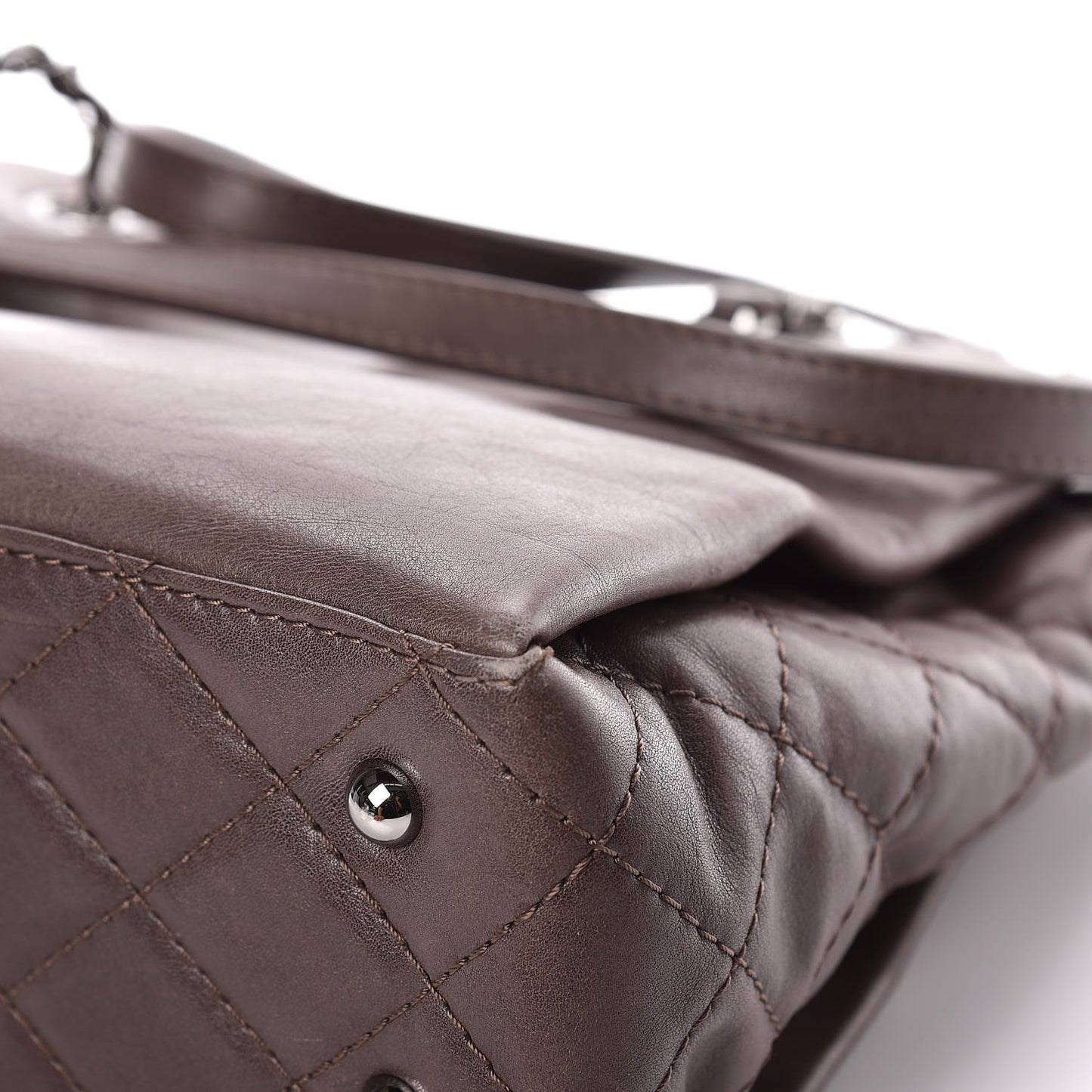 Calfskin Zipped Shopping Tote Grey