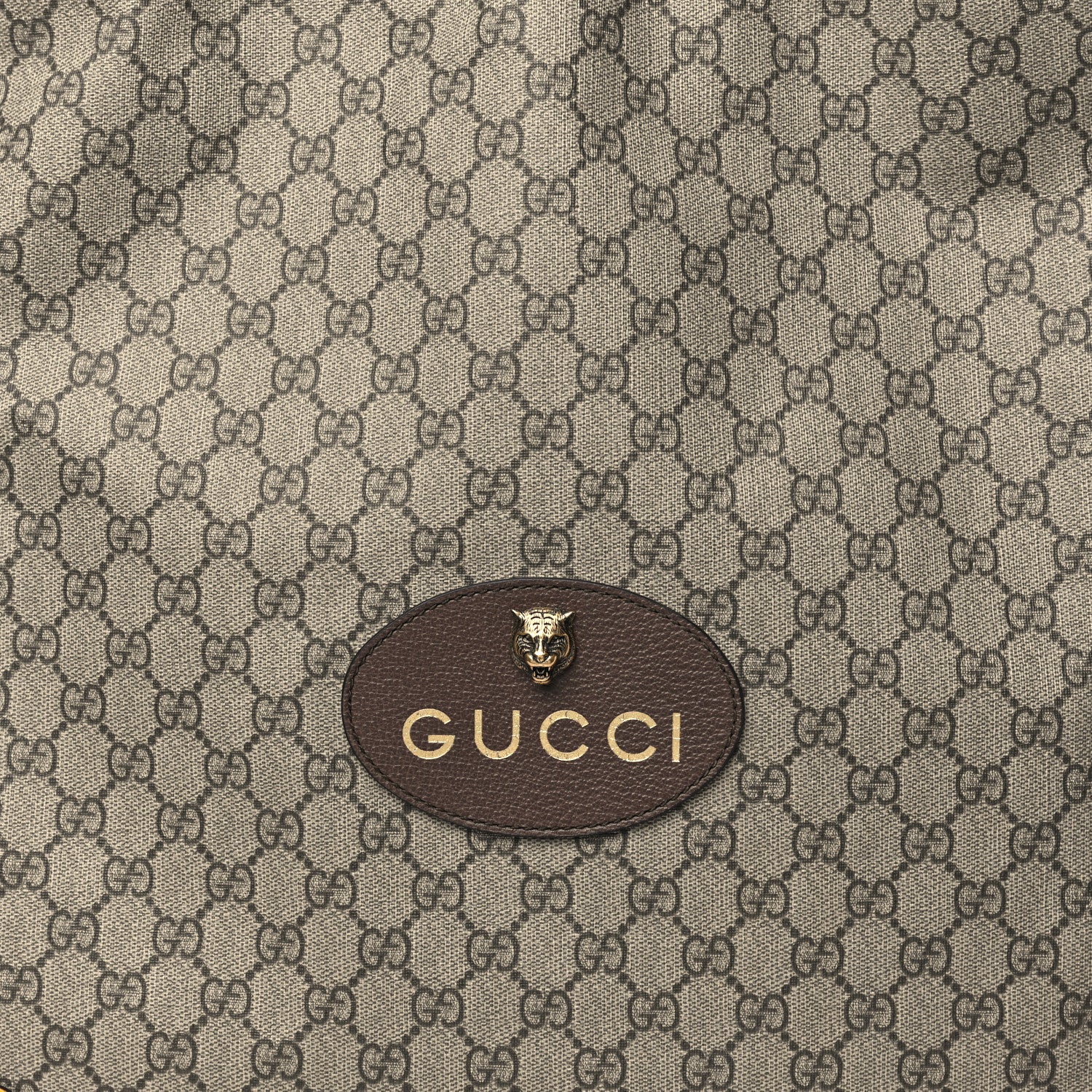 Gucci GG Supreme Monogram Neo Vintage Drawstring Backpack Beige New Acero Crop 8 of 10