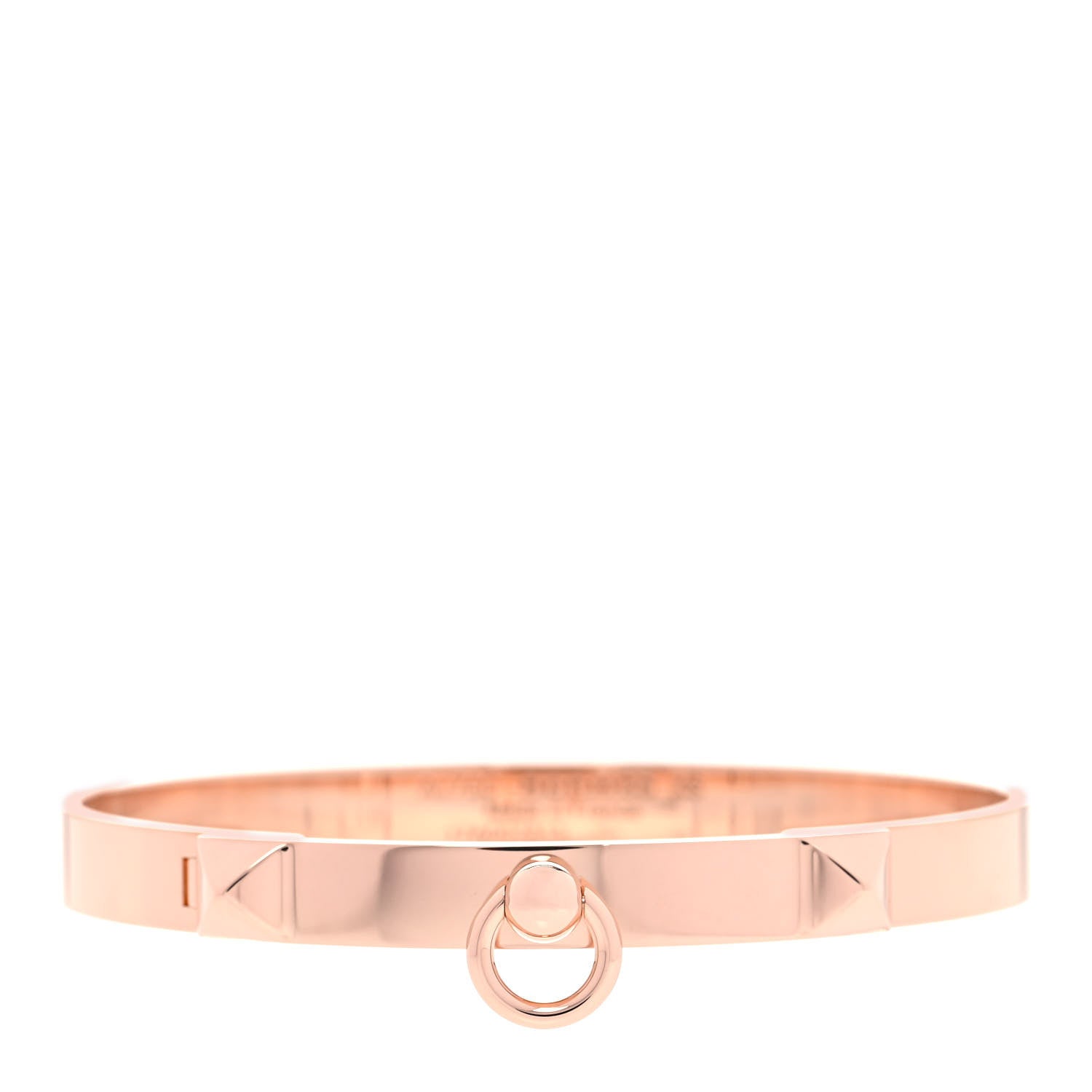 Hermes 18K Rose Gold PM Collier De Chien Bracelet XS 1 of 6