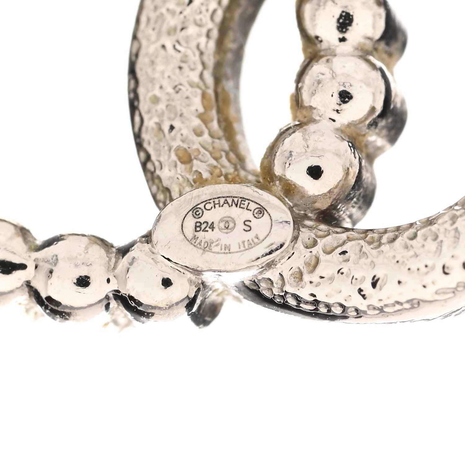Chanel Crystal Pearl CC Earrings Silver 4 of 4