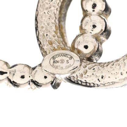 Chanel Crystal Pearl CC Earrings Silver 4 of 4