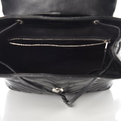 Saint Laurent Calfskin Y Quilted Monogram Small Loulou Backpack Black 5 of 12