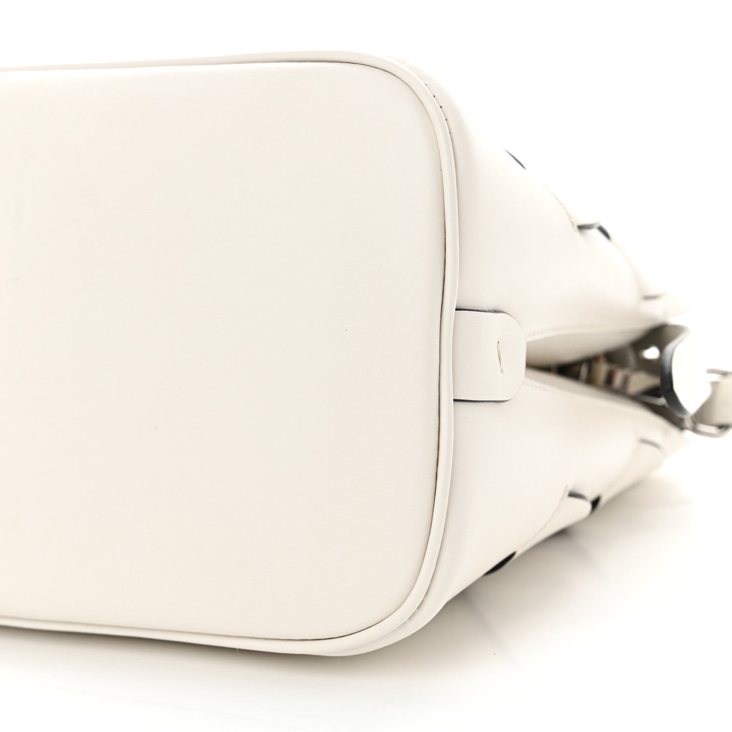 Prada Vitello Intreccio Tress Handbag White Black 9 of 10