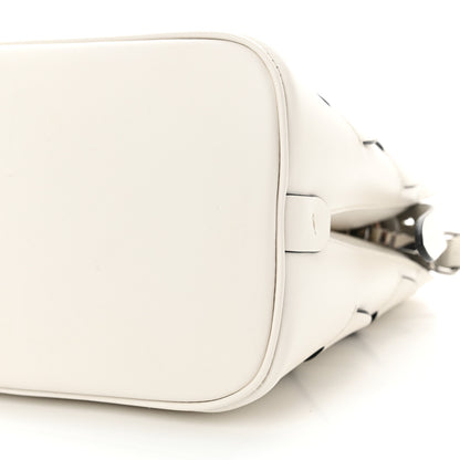 Prada Vitello Intreccio Tress Handbag White Black 9 of 10