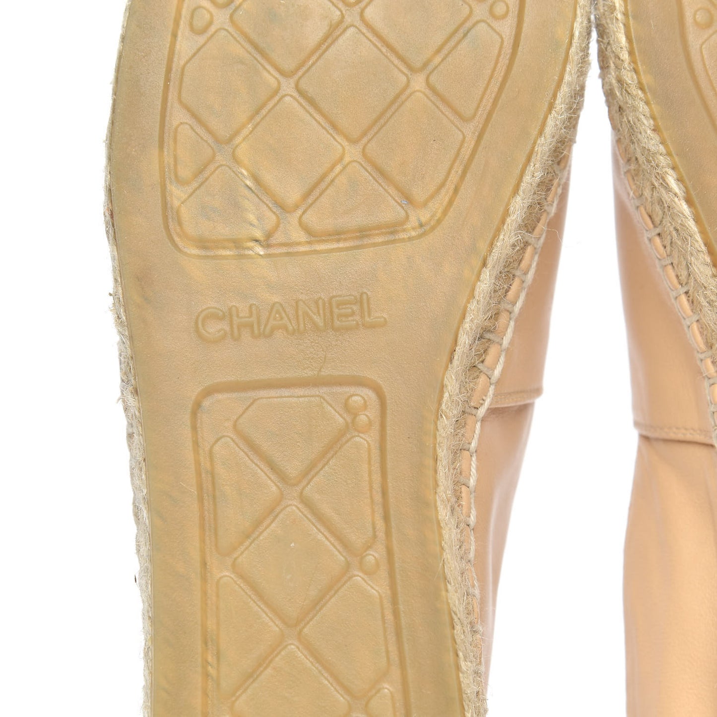 Lambskin CC Espadrilles 41 Beige Black