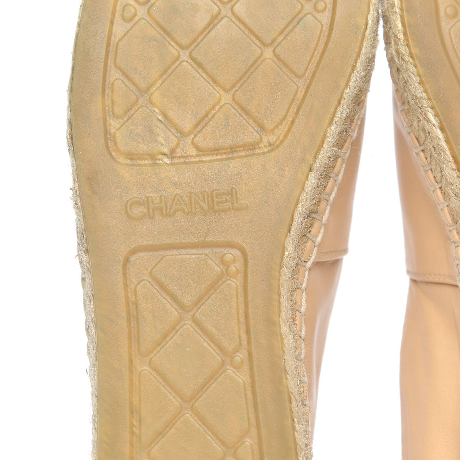 Chanel Lambskin CC Espadrilles 41 Beige Black 7 of 7