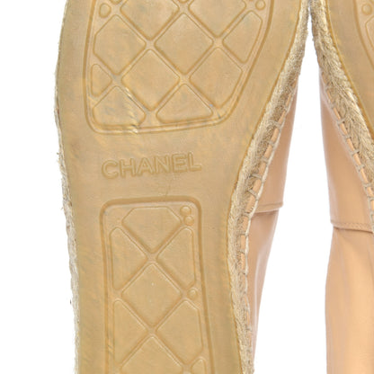Chanel Lambskin CC Espadrilles 41 Beige Black 7 of 7