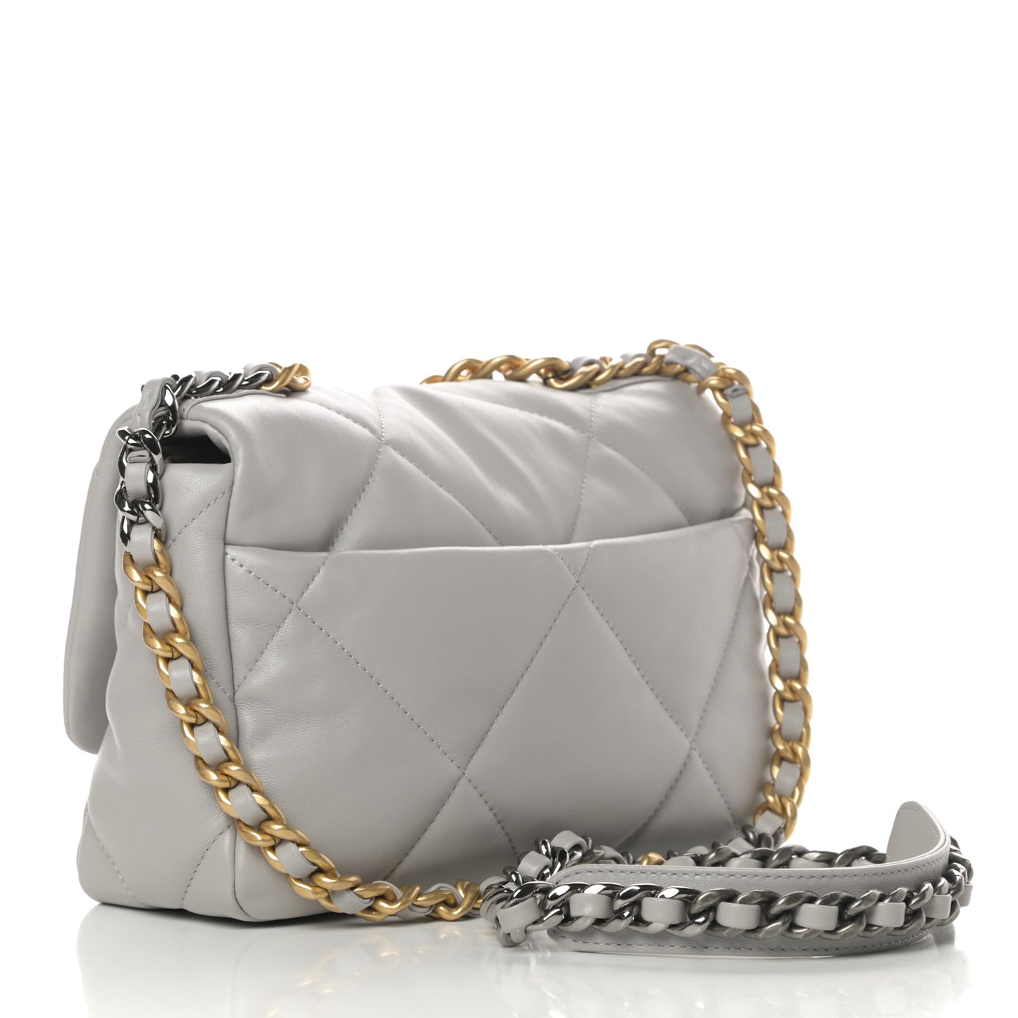 Lambskin Quilted Medium Chanel 19 Flap Grey