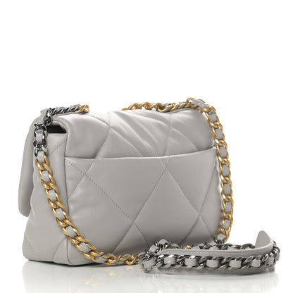 Chanel Lambskin Quilted Medium Chanel 19 Flap Grey 3 of 11